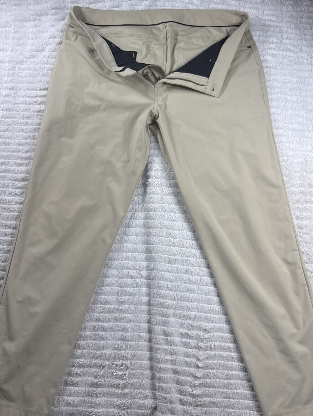 Lululemon ABC Pant Slim Warpstreme Tan Khaki Men Pants Trousers 36x29” Excellent